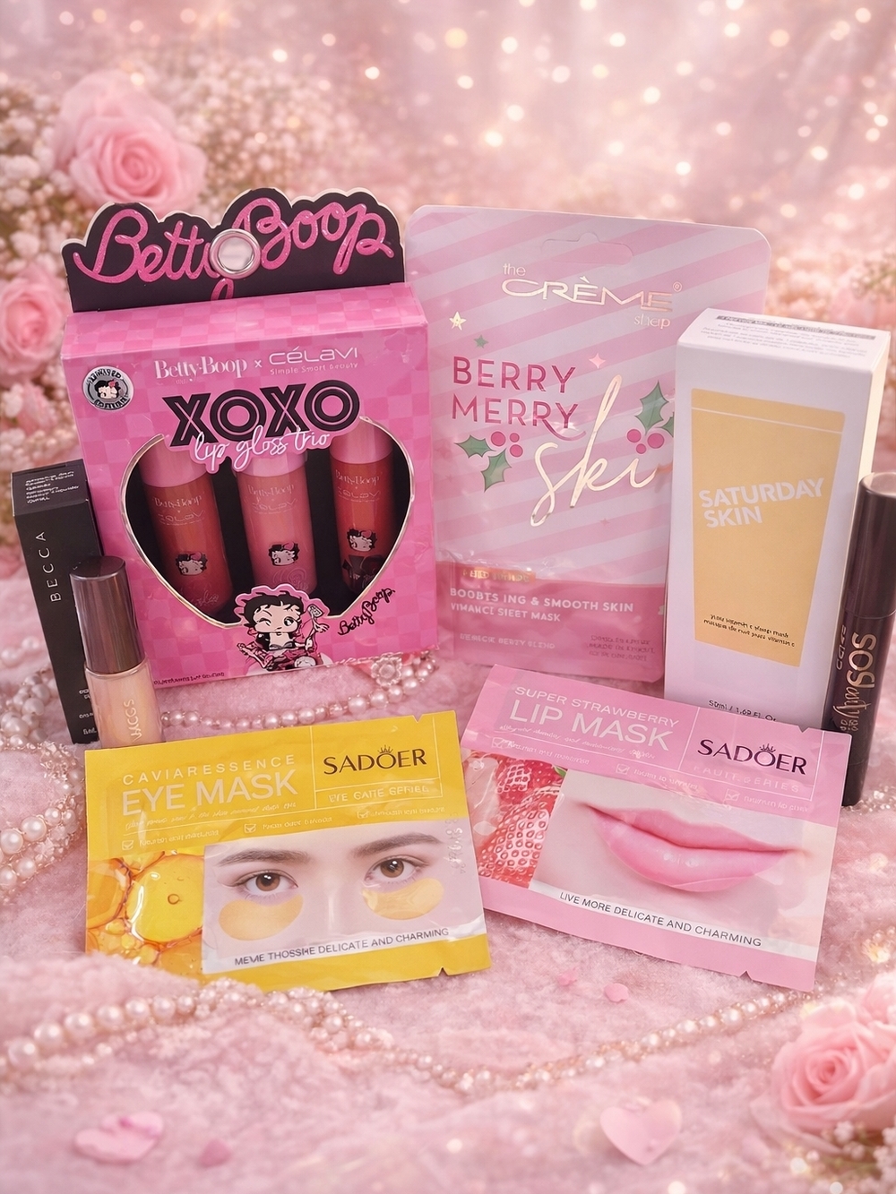 👉 Beauty Bundle – Lip Gloss, Face Masks & Glow Makeup Set